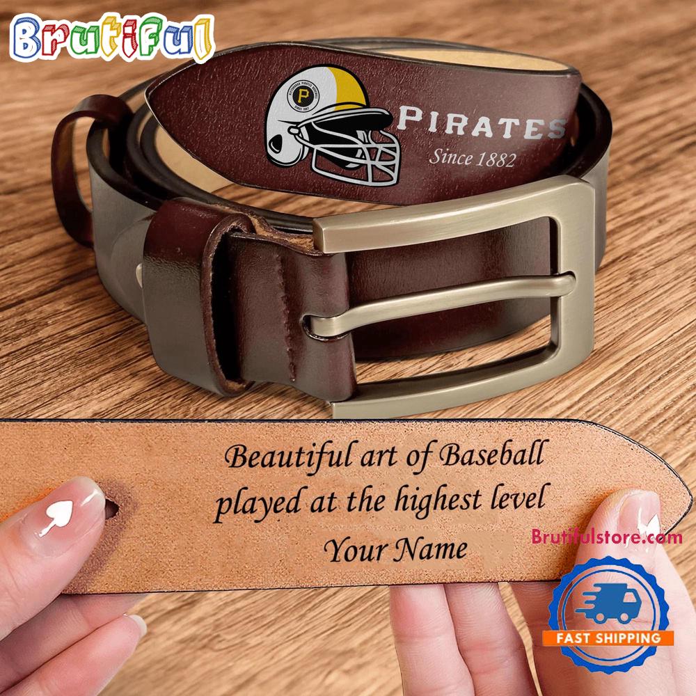 NCAA Pittsburgh Pirates Sport Logo Helmets Men's Leather Belt