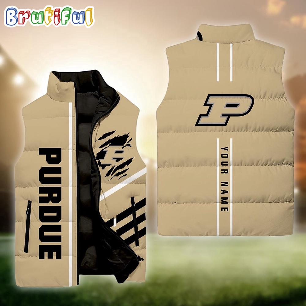 NCAA Purdue Boilermakers Sport Team Personalized Sleeveless Down Puffer Jacket