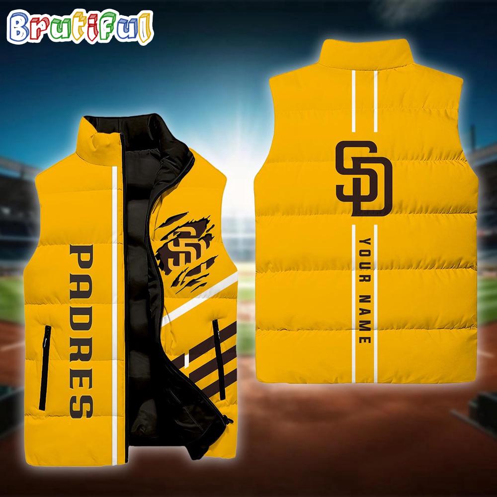 NCAA San Diego Padres Sport Team Personalized Sleeveless Down Puffer Jacket