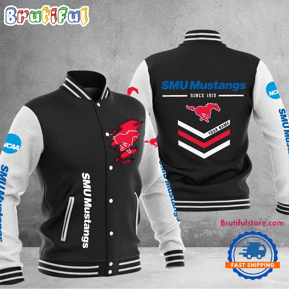 NCAA SMU Mustangs Personalized Sporty Varsity Baseball Jacket