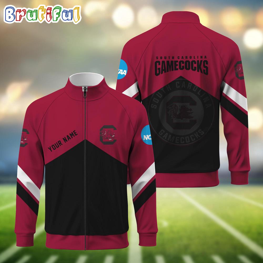 NCAA South Carolina Gamecocks Sport Logo Team Personalized Standing Neck Zipper Jacket