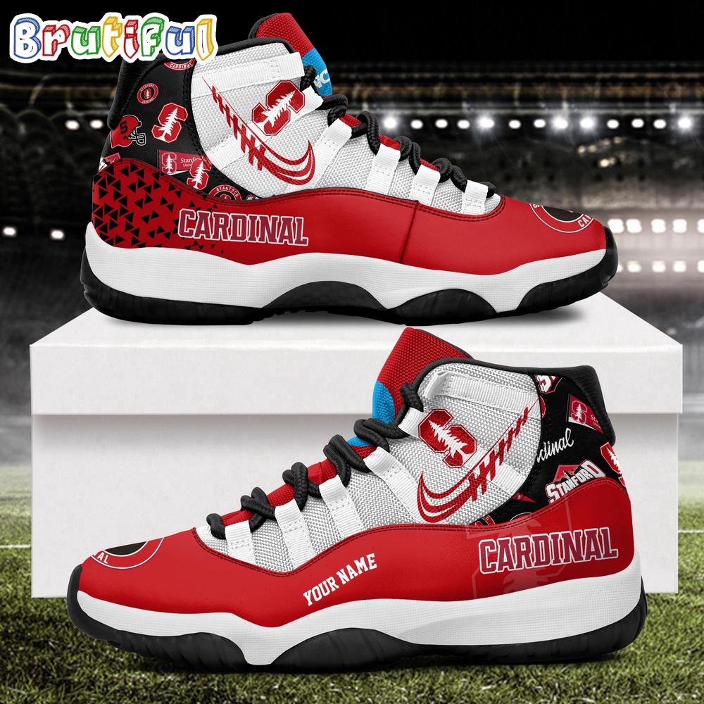 NCAA Stanford Cardinal Sport Logo Team Personalized Air Jordan 11 Shoes