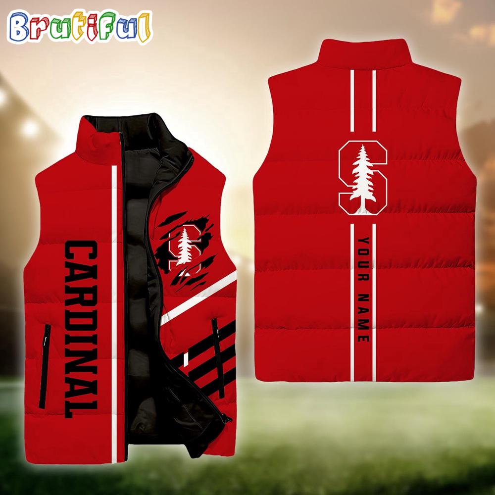 NCAA Stanford Cardinal Sport Team Personalized Sleeveless Down Puffer Jacket