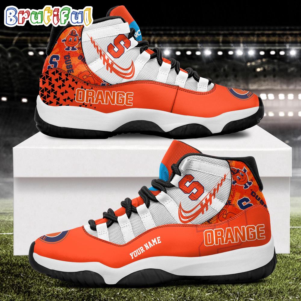 NCAA Syracuse Orange Sport Logo Team Personalized Air Jordan 11 Shoes