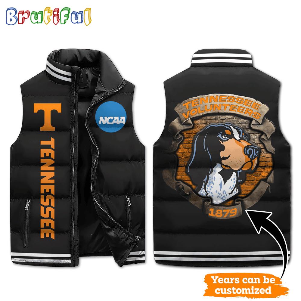 NCAA Tennessee Volunteers Mascot Sporty Design Sleeveless Puffer Jacket