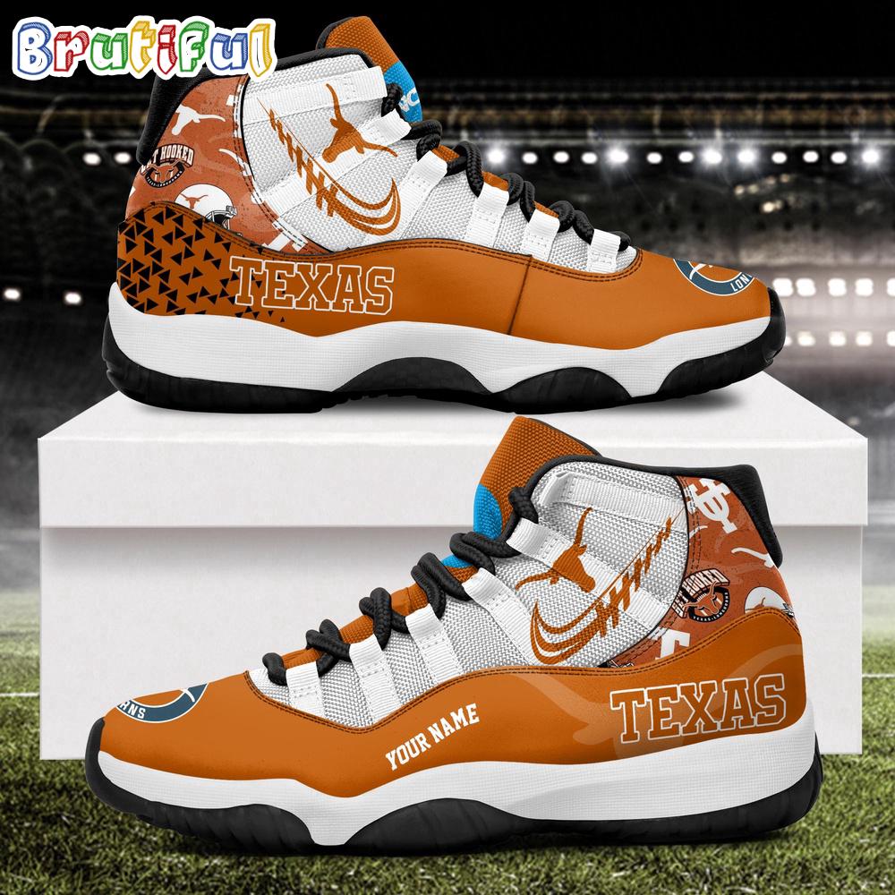 NCAA Texas Longhorns Sport Logo Team Personalized Air Jordan 11 Shoes
