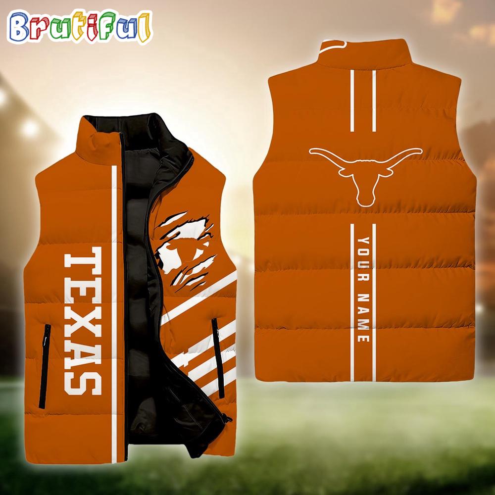 NCAA Texas Longhorns Sport Team Personalized Sleeveless Down Puffer Jacket