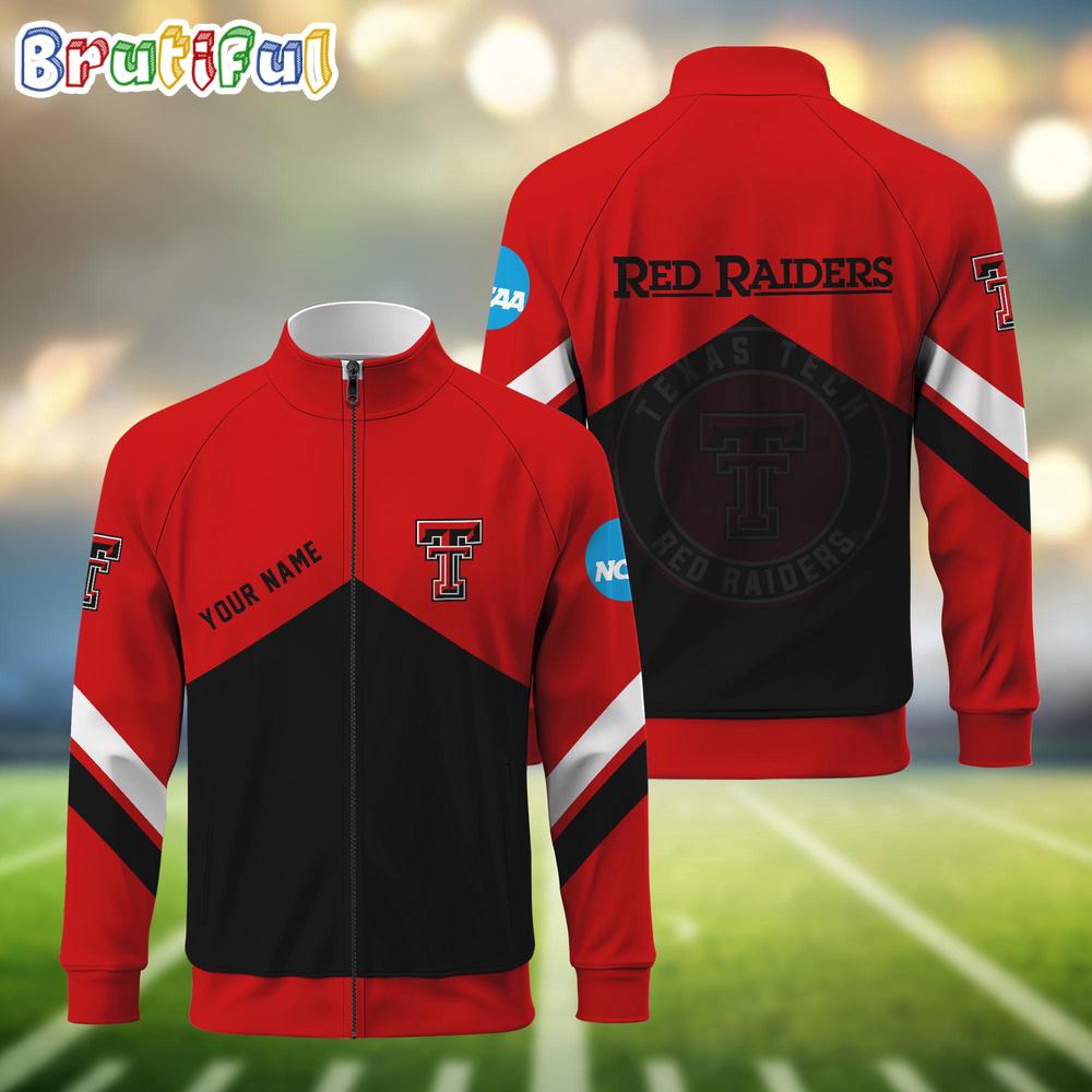 NCAA Texas Tech Red Raiders Sport Logo Team Personalized Standing Neck Zipper Jacket