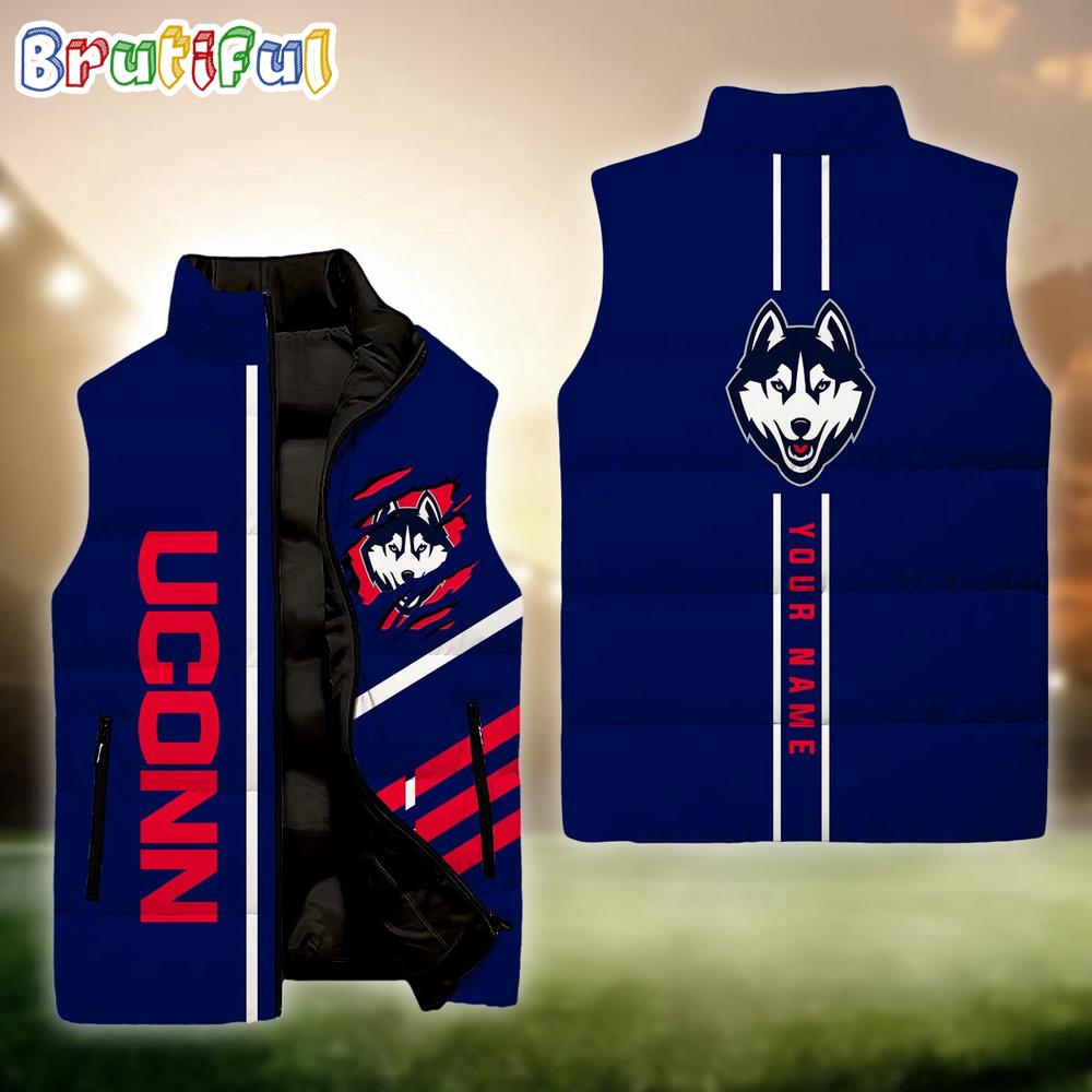 NCAA Uconn Huskies Sport Team Personalized Sleeveless Down Puffer Jacket