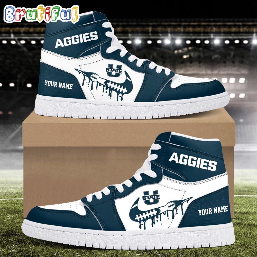 NCAA Utah State Aggies Sport Team Personalized Air Jordan 1 Hightop Shoes