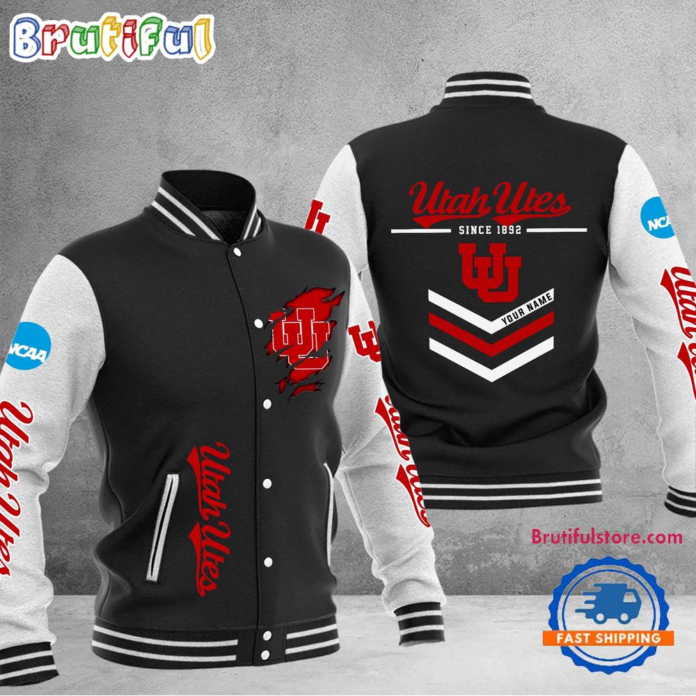 NCAA Utah Utes Personalized Sporty Varsity Baseball Jacket