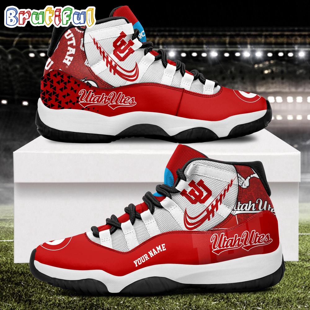NCAA Utah Utes Sport Logo Team Personalized Air Jordan 11 Shoes