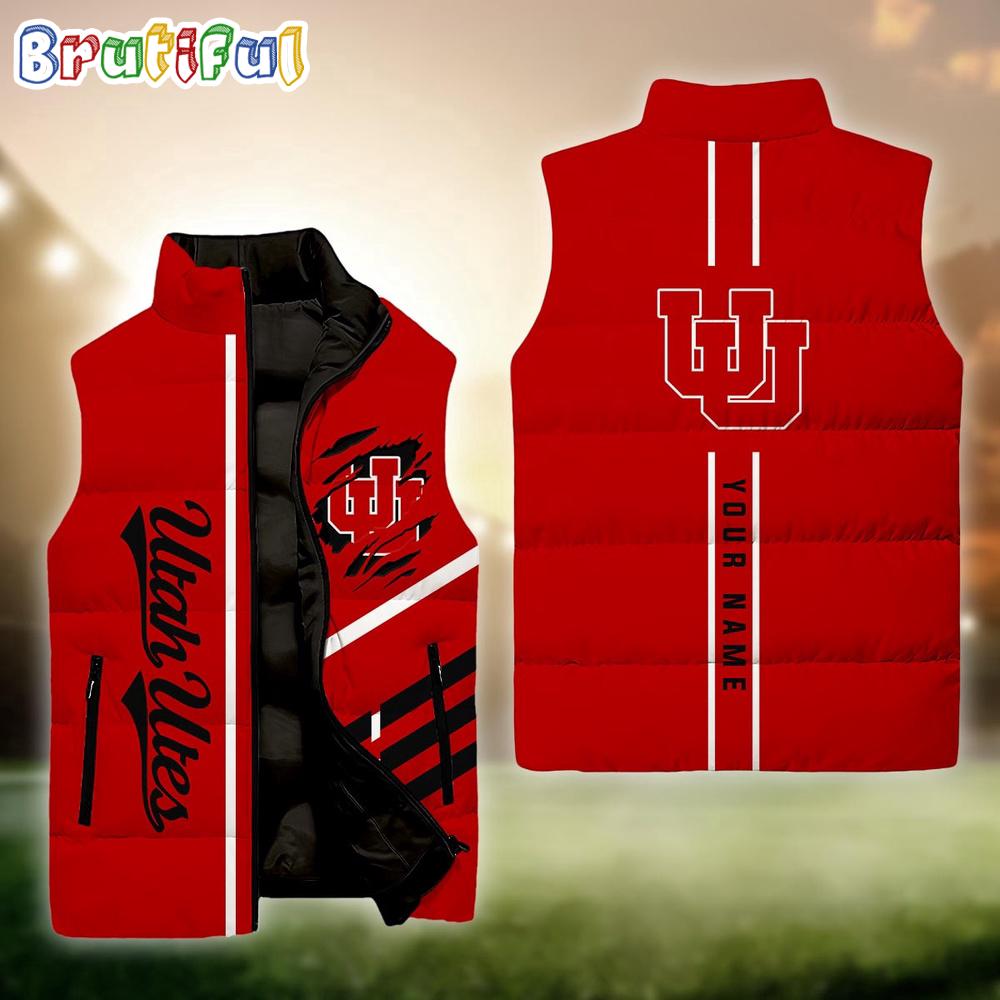 NCAA Utah Utes Sport Team Personalized Sleeveless Down Puffer Jacket