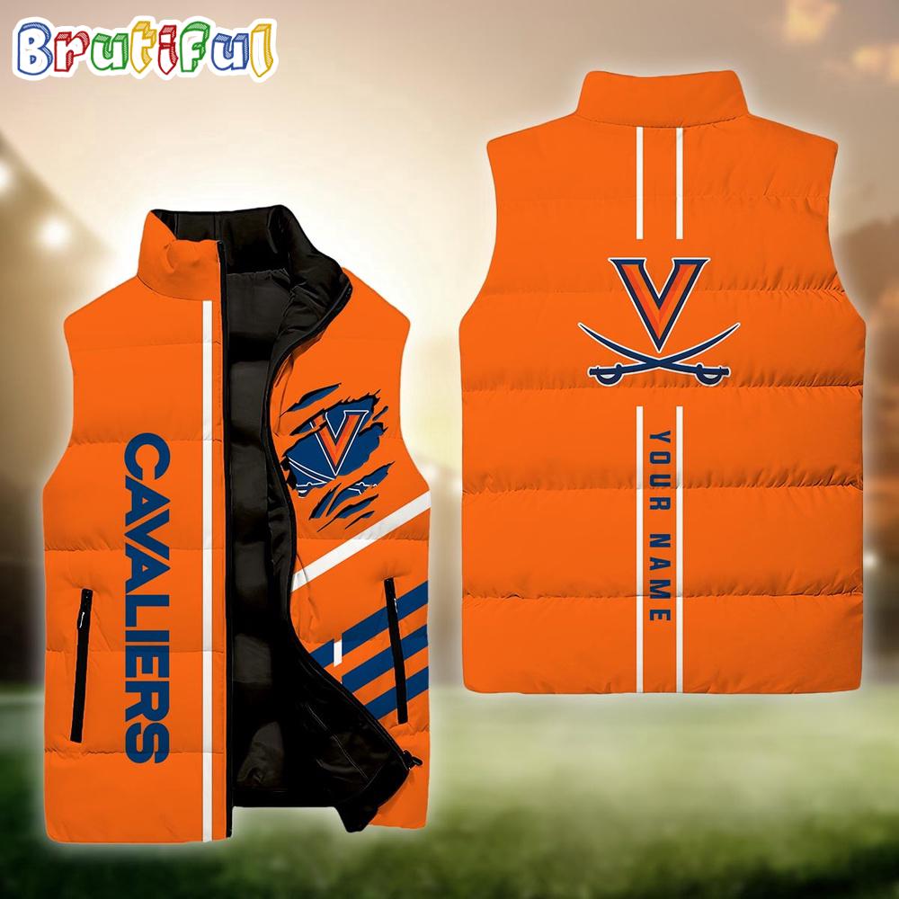 NCAA Virginia Cavaliers Sport Team Personalized Sleeveless Down Puffer Jacket