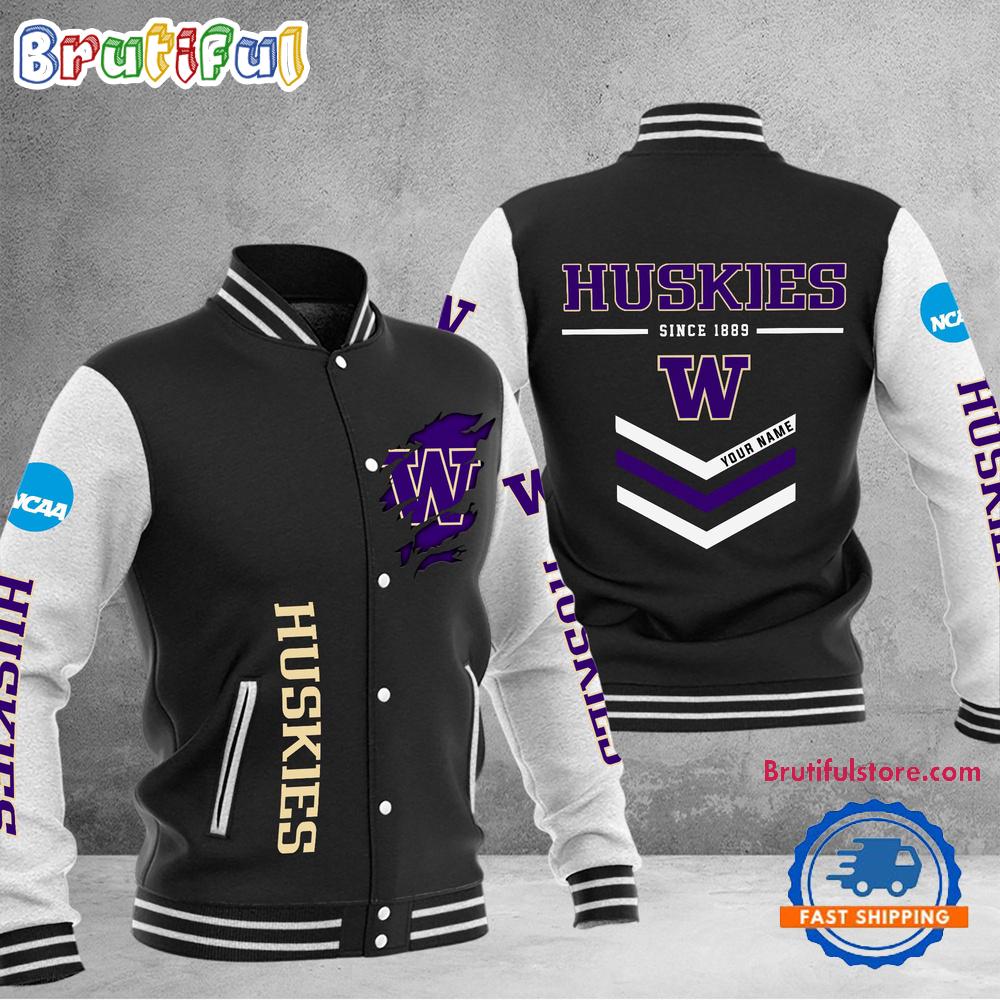 NCAA Washington Huskies Personalized Sporty Varsity Baseball Jacket