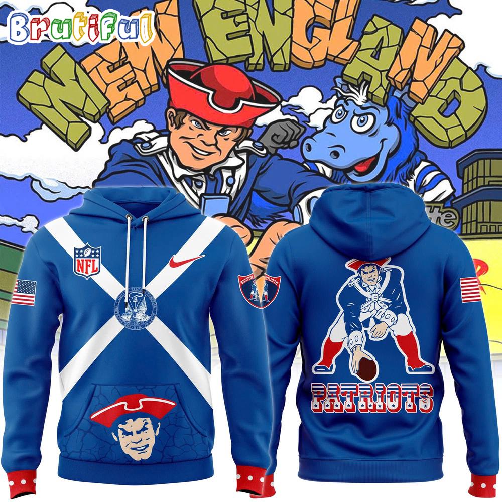 New England Patriots Throwback Logo Club Fleece Pullover Hoodie