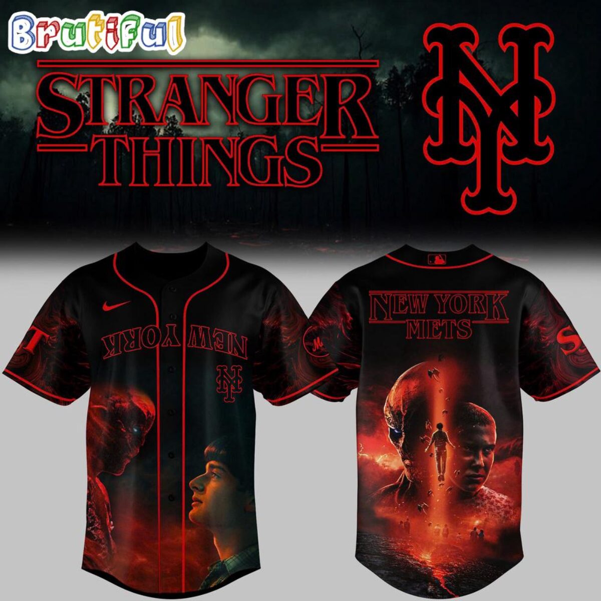 New York Mets 2025 Stranger Things Baseball Jersey