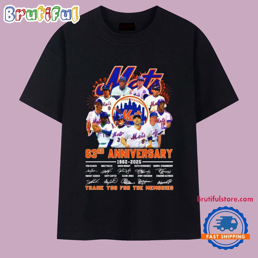New York Mets 63rd Anniversary 1962 2025 Thank You T Shirt