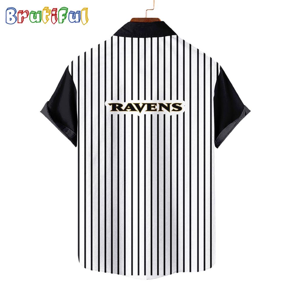 NFL Baltimore Ravens Classic Retro Mascot Line Summer Beach Hawaiian Shirt