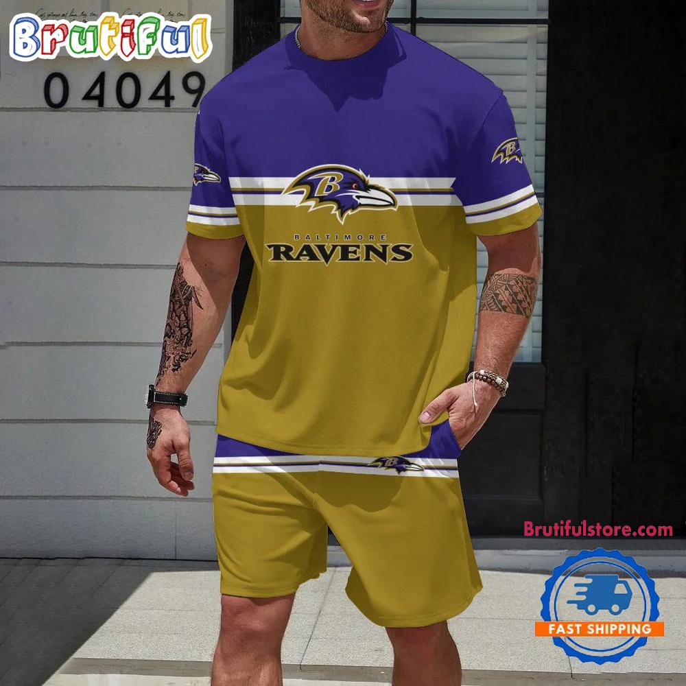 NFL Baltimore Ravens Limited Edition Summer T Shirt And Shorts Set