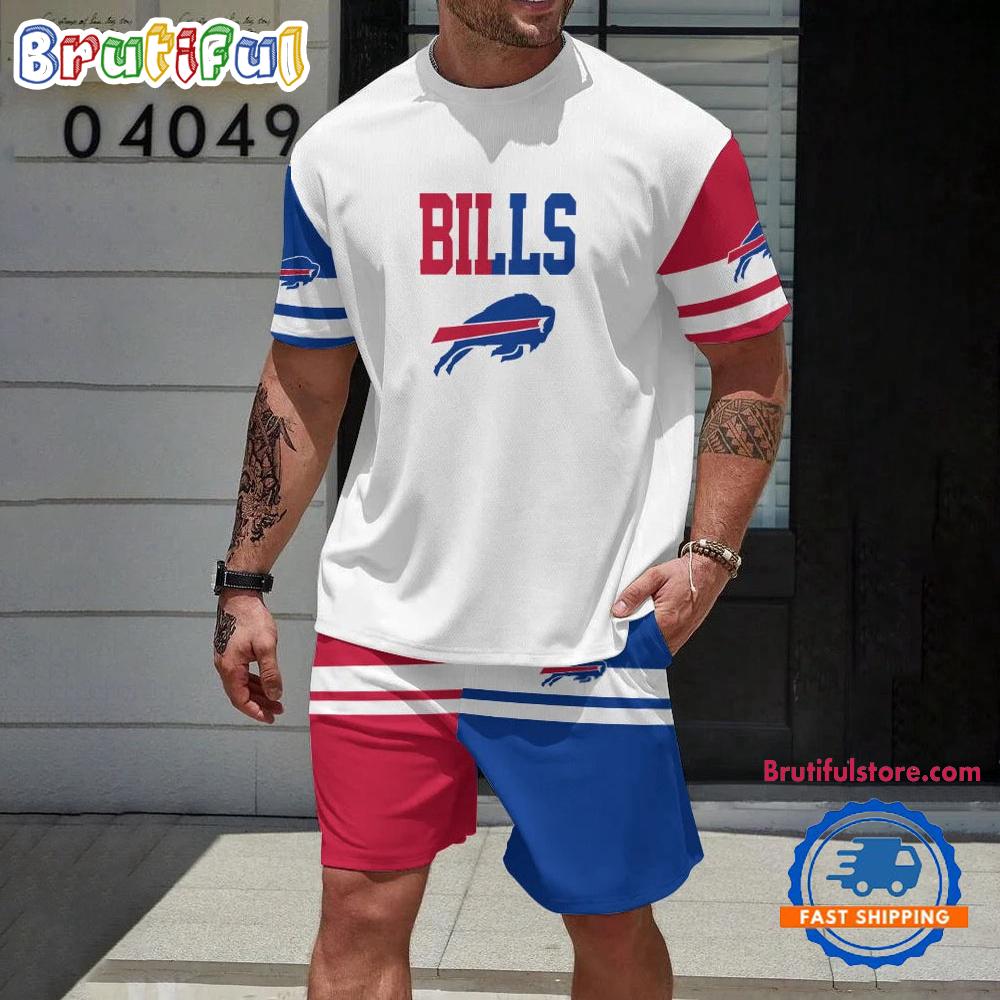 NFL Buffalo Bills Logo Team Design T Shirt And Shorts Set