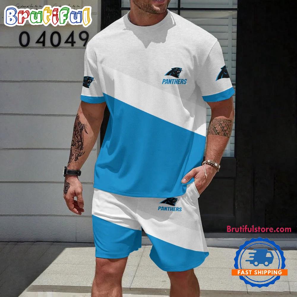 NFL Carolina Panthers Football T Shirt And Shorts Set