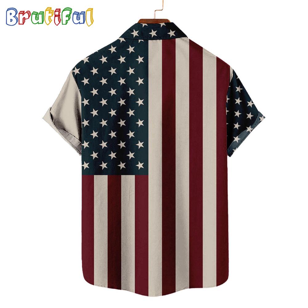 NFL Chicago Bears American Flag Summer Button Hawaiian Shirt
