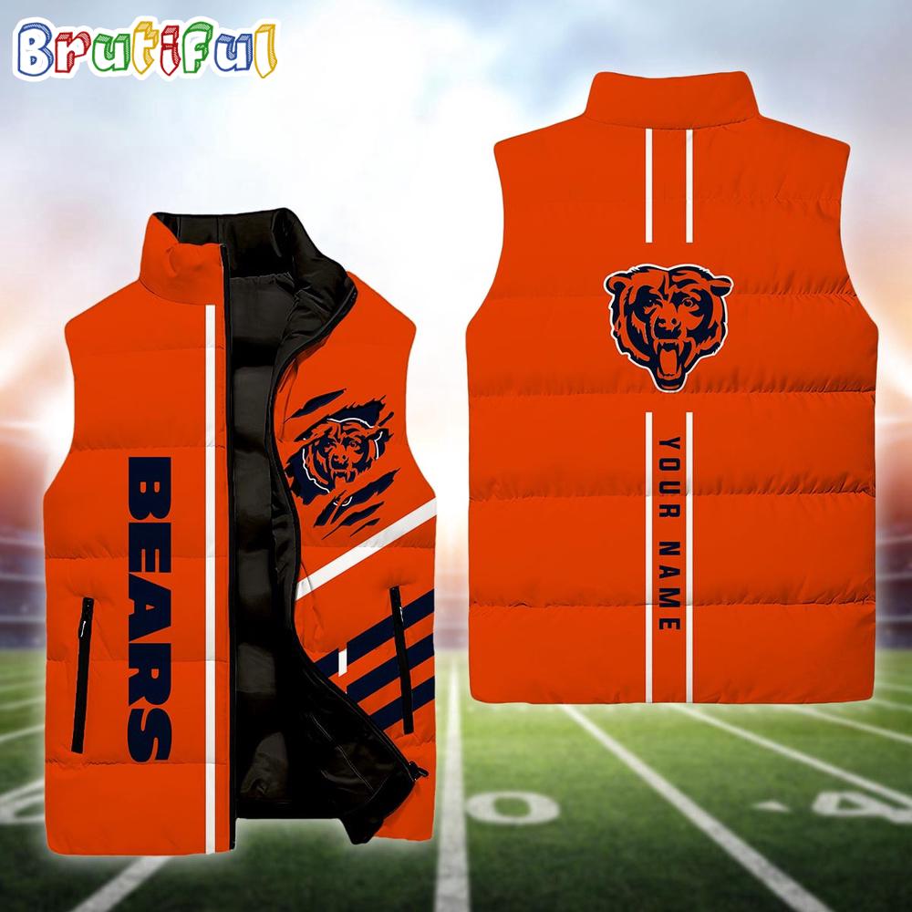 NFL Chicago Bears Football New Season Personalized Sleeveless Down Puffer Jacket