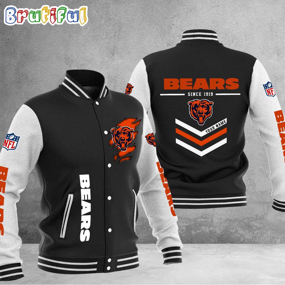 NFL Chicago Bears Football Team Personalized Varsity Baseball Jacket