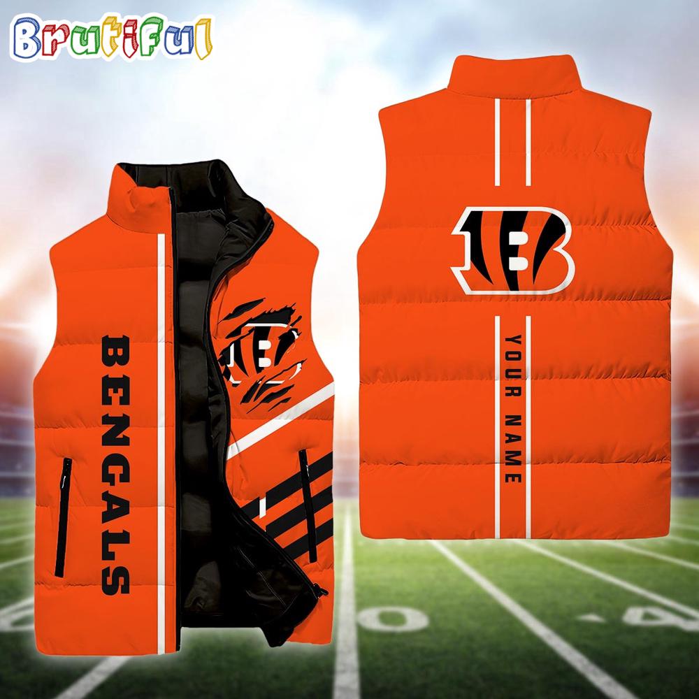 NFL Cincinnati Bengals Football New Season Personalized Sleeveless Down Puffer Jacket