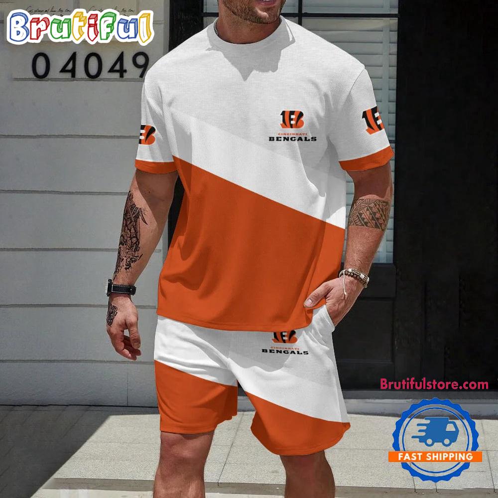 NFL Cincinnati Bengals Football T Shirt And Shorts Set