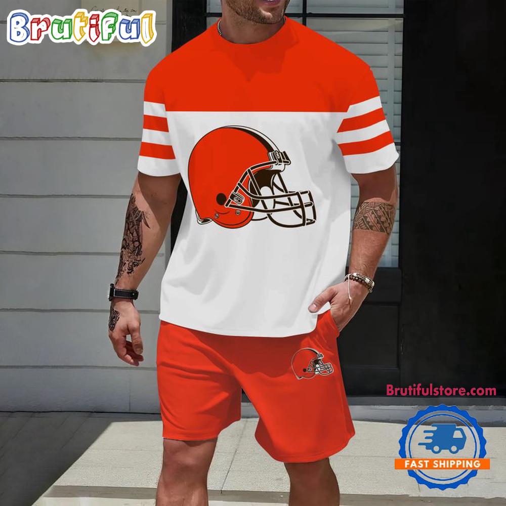 NFL Cleveland Browns Trendy Summer T Shirt And Shorts Set