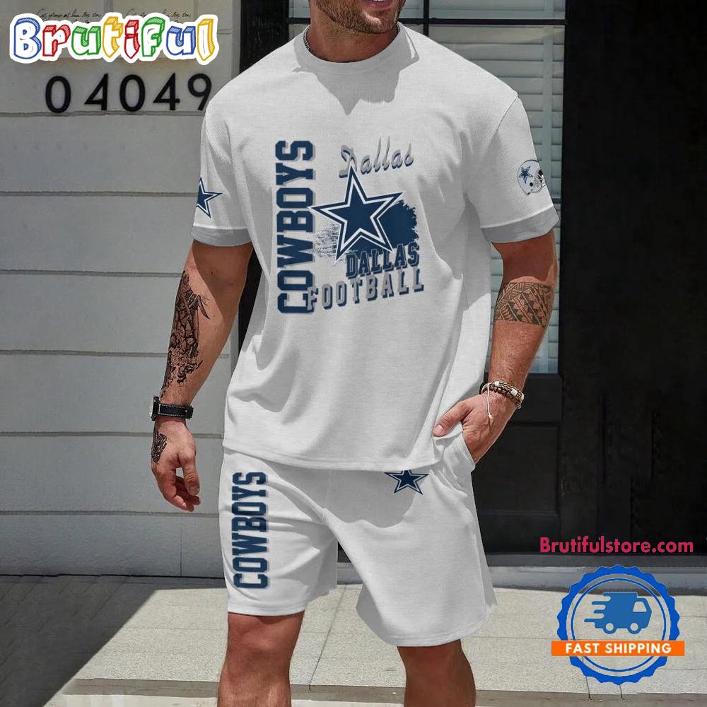 NFL Dallas Cowboys 3D Printed T Shirt And Shorts Set