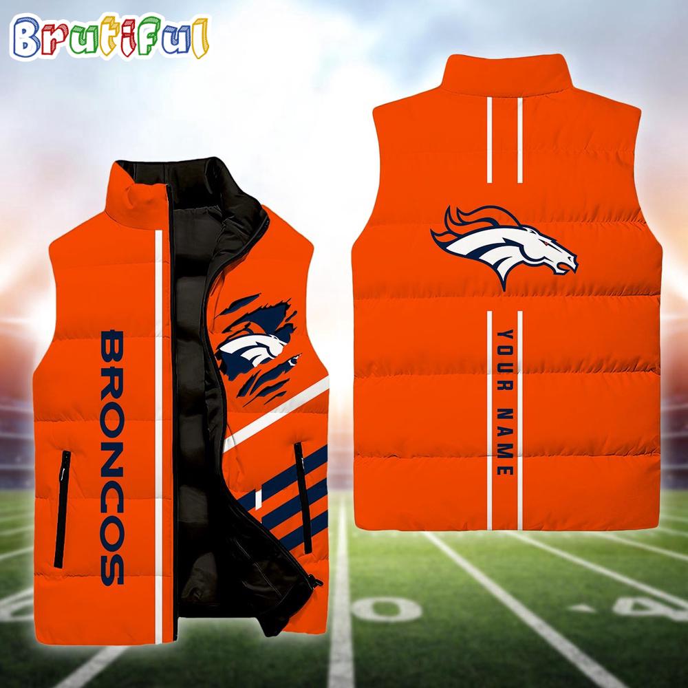 NFL Denver Broncos Football New Season Personalized Sleeveless Down Puffer Jacket