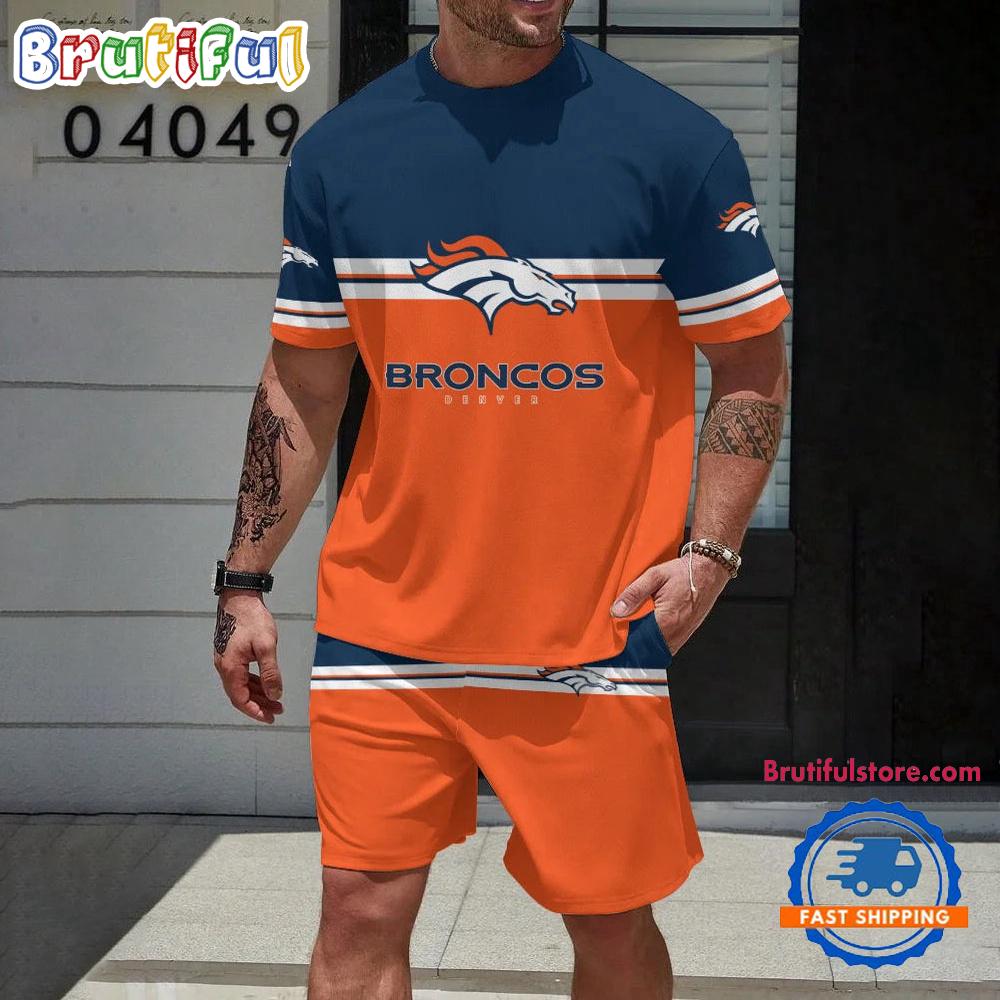 NFL Denver Broncos New Design T Shirt And Shorts Set