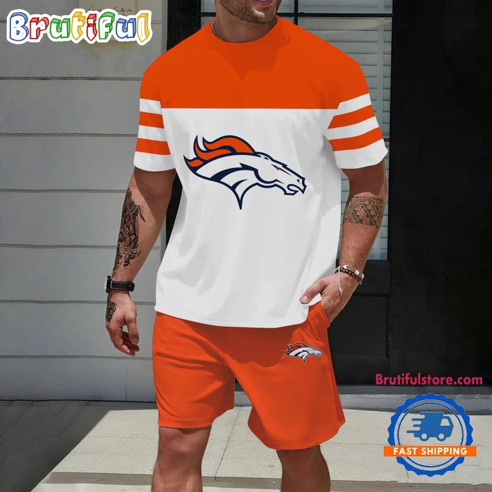 NFL Denver Broncos Trendy Summer T Shirt And Shorts Set