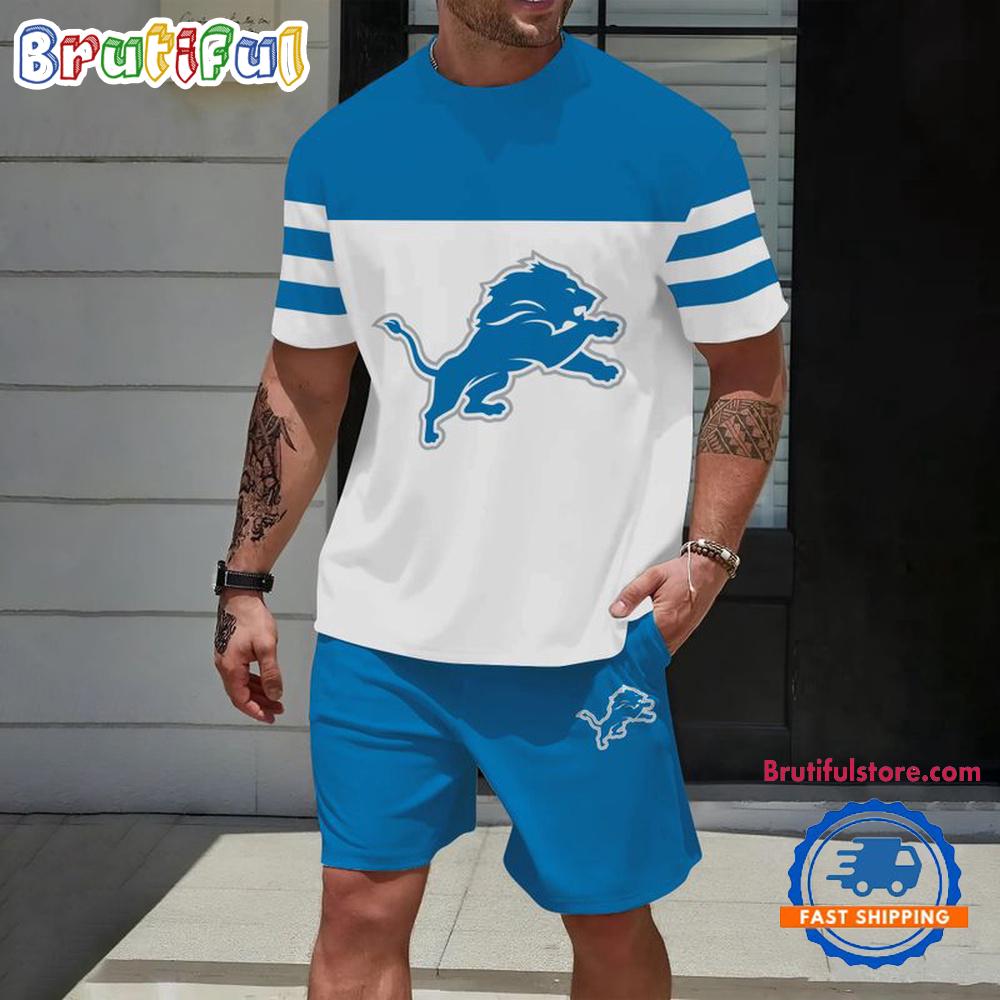 NFL Detroit Lions Trendy Summer T Shirt And Shorts Set
