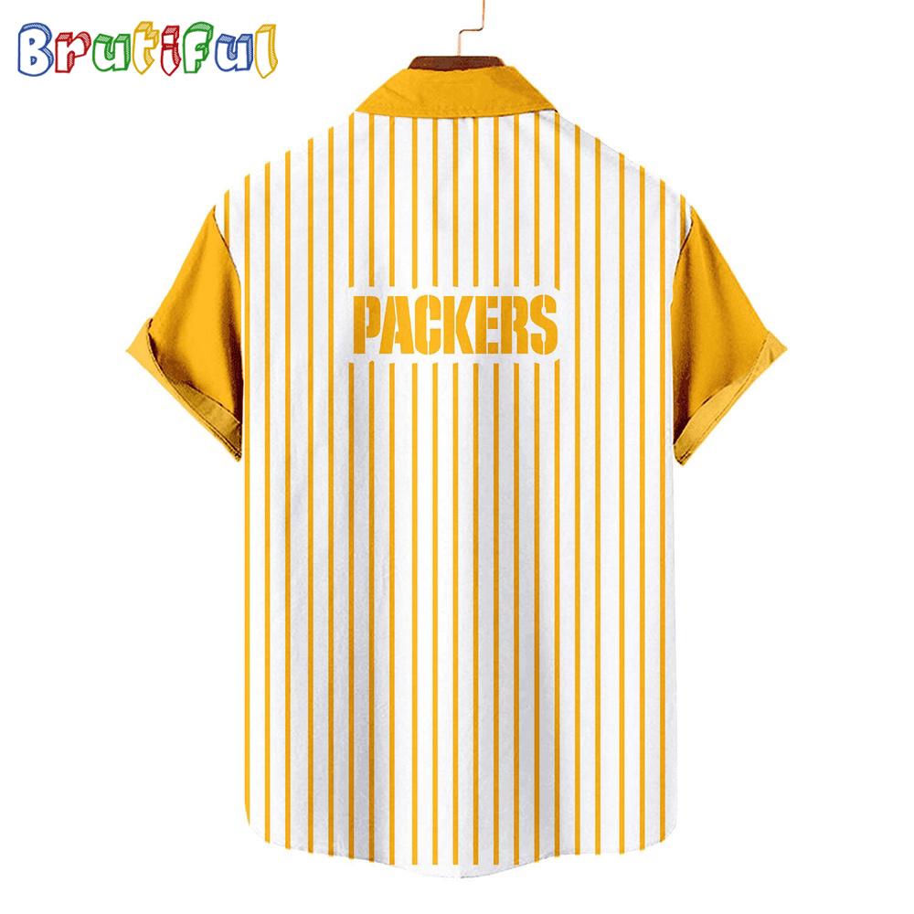 NFL Green Bay Packers Classic Retro Mascot Line Summer Beach Hawaiian Shirt