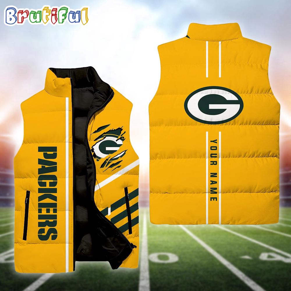 NFL Green Bay Packers Football New Season Personalized Sleeveless Down Puffer Jacket