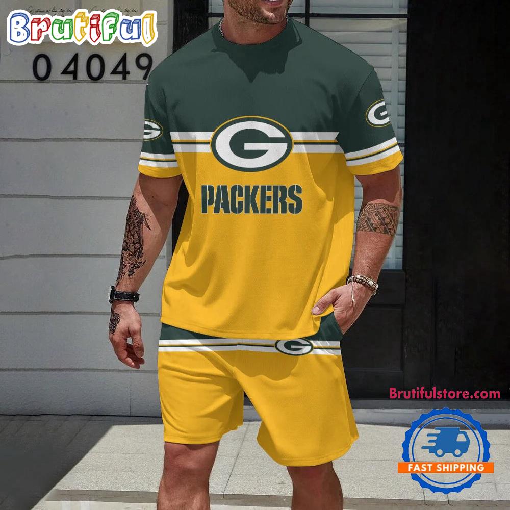 NFL Green Bay Packers New Design T Shirt And Shorts Set