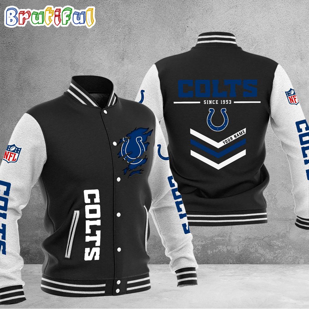 NFL Indianapolis Colts Football Team Personalized Varsity Baseball Jacket