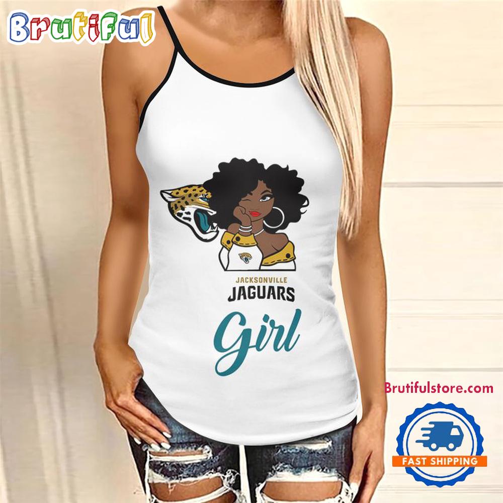 NFL Jacksonville Jaguars Football Summer Women's Criss Cross Tank Top