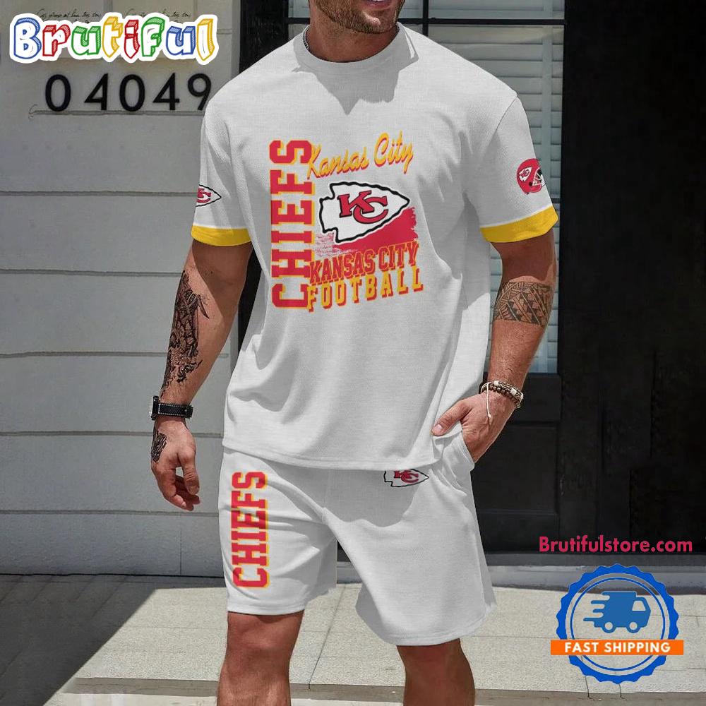NFL Kansas City Chiefs Summer 3D Printed Combo T Shirt And Shorts
