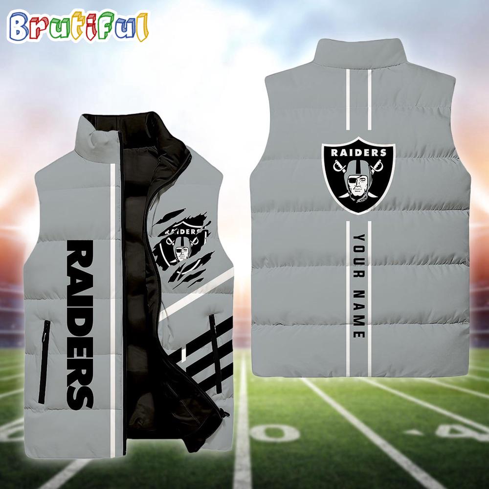NFL Las Vegas Raiders Football New Season Personalized Sleeveless Down Puffer Jacket