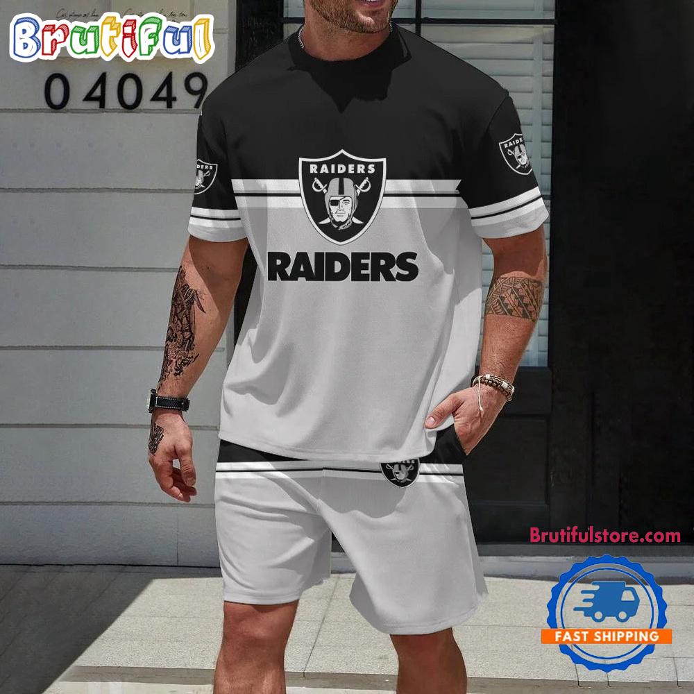 NFL Las Vegas Raiders New Design T Shirt And Shorts Set