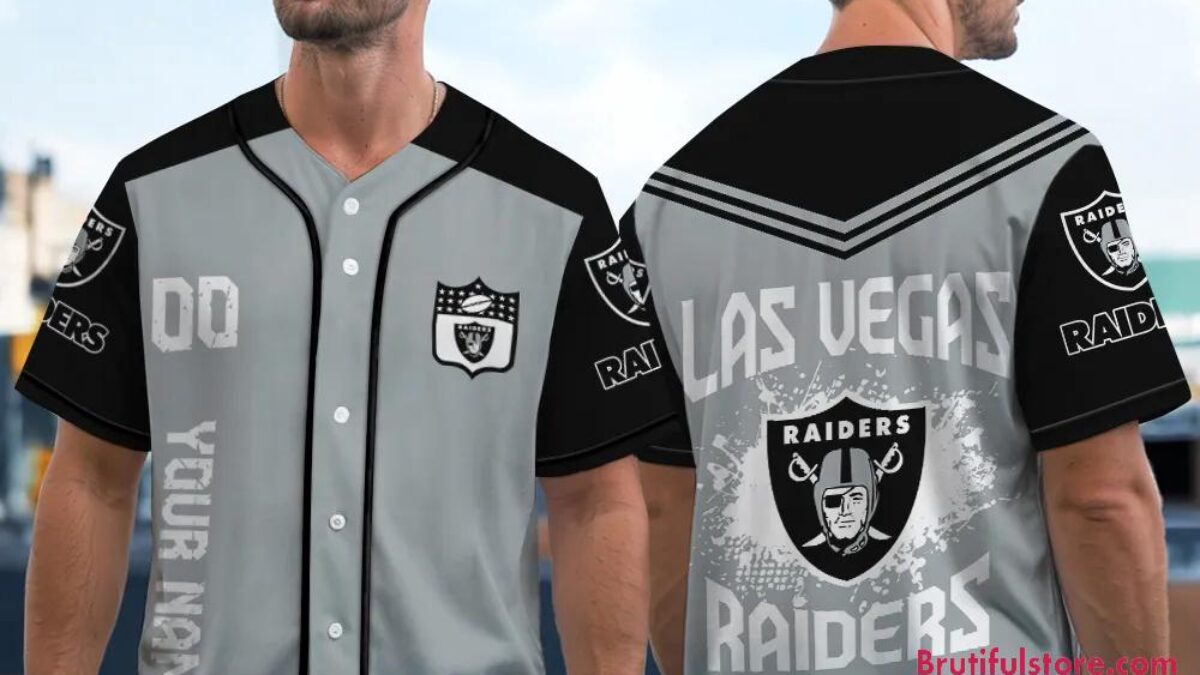 希少 NFL Raiders ベースボールシャツ 刺繍 ジャージ 黒 nfl-las-vegas-raiders-