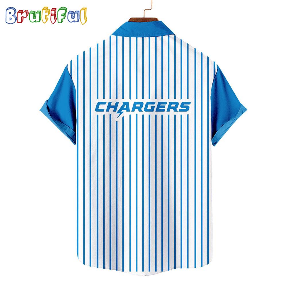 NFL Los Angeles Chargers Classic Retro Mascot Line Summer Beach Hawaiian Shirt