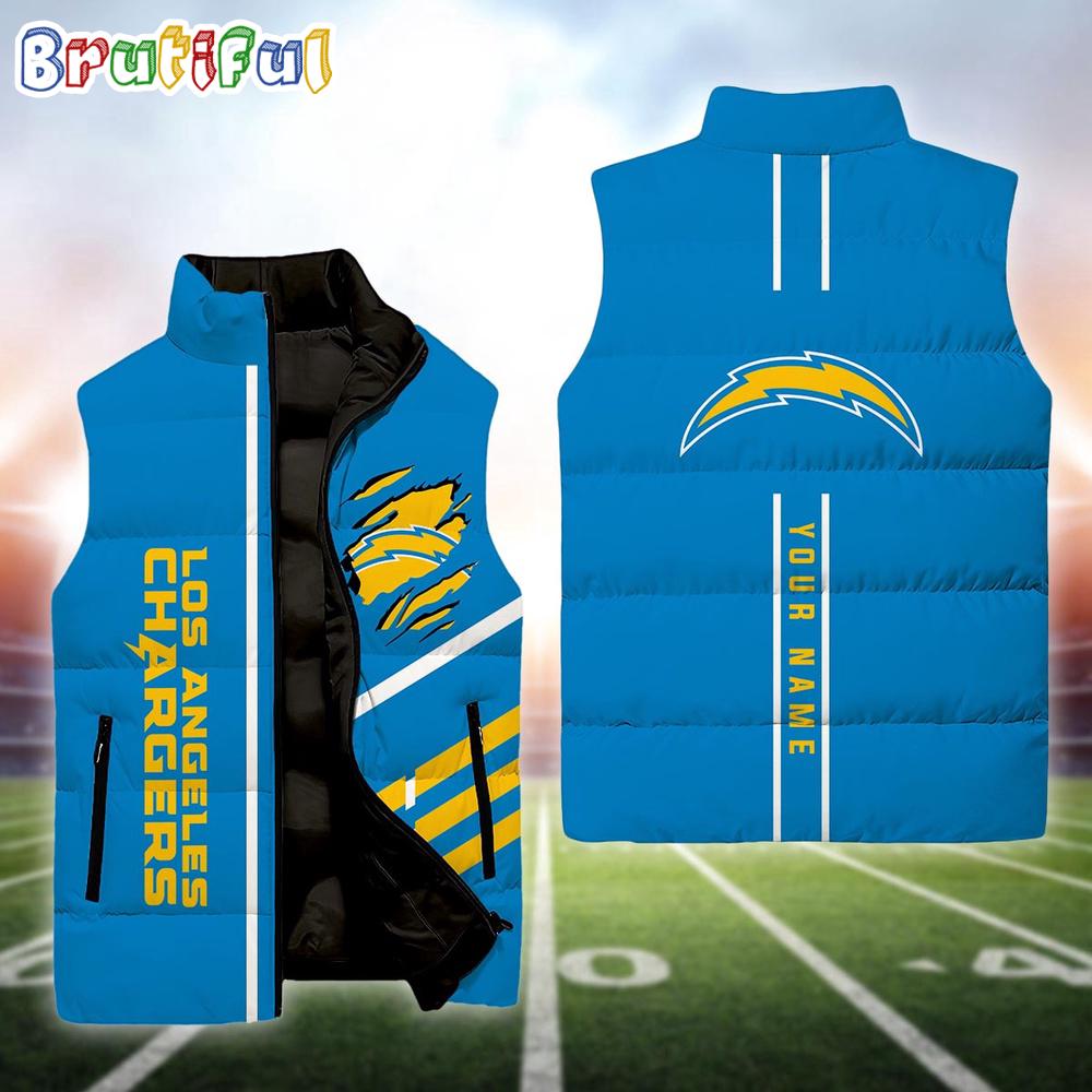 NFL Los Angeles Chargers Football New Season Personalized Sleeveless Down Puffer Jacket
