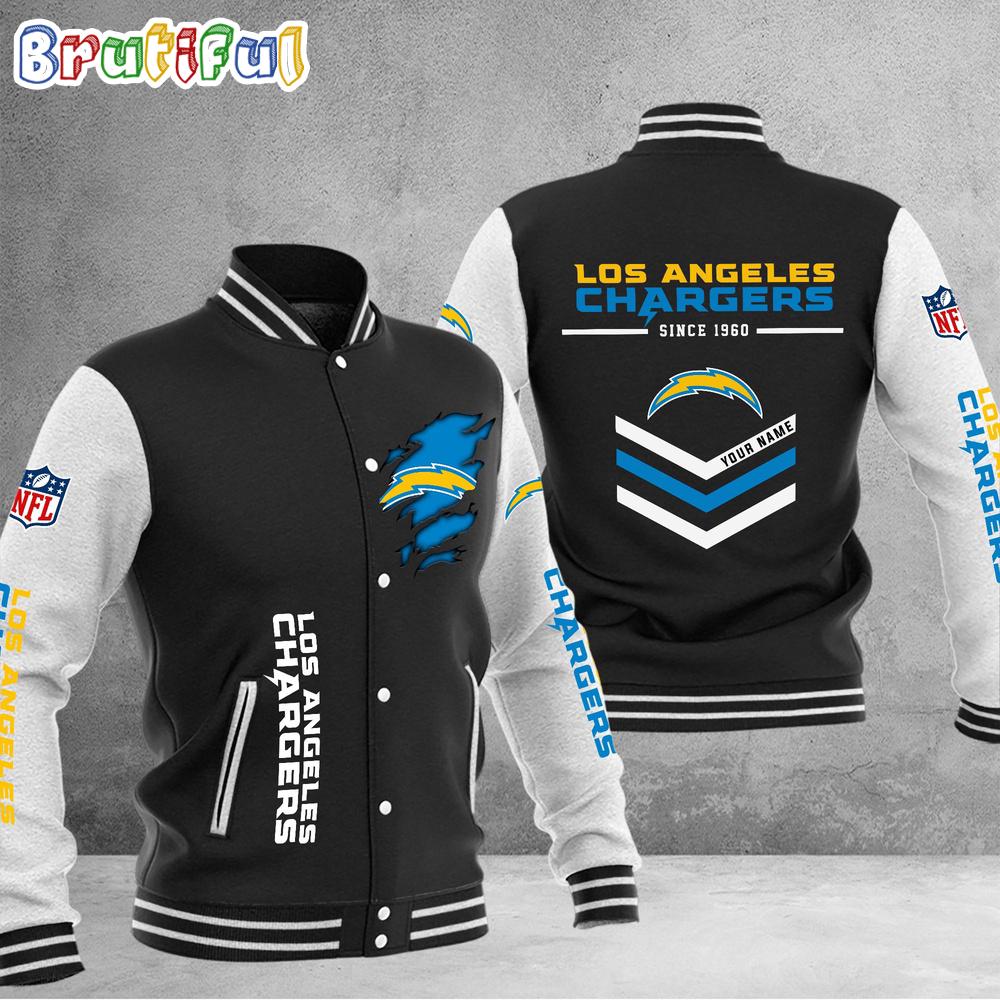 NFL Los Angeles Chargers Football Team Personalized Varsity Baseball Jacket