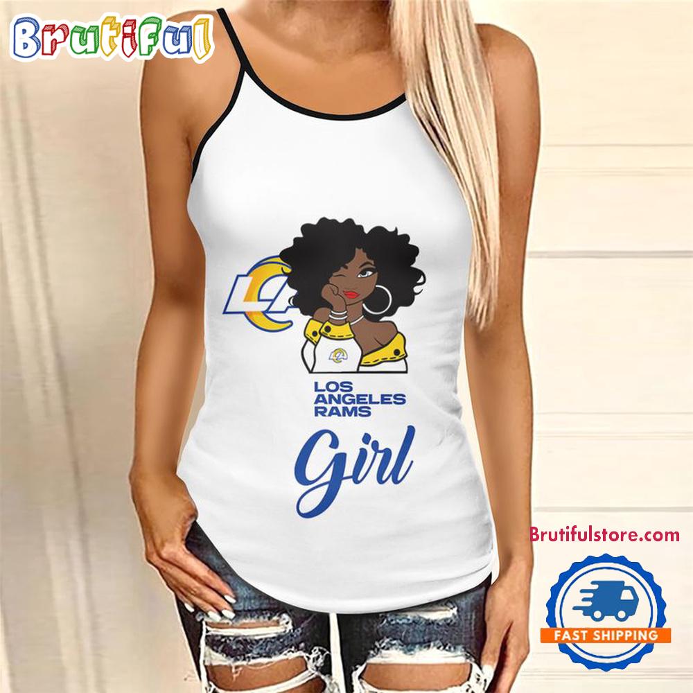 NFL Los Angeles Rams Football Summer Women's Criss Cross Tank Top